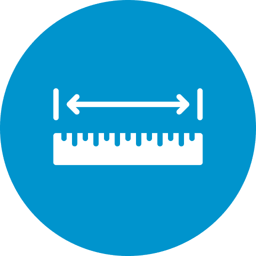 Ruler with arrows icon