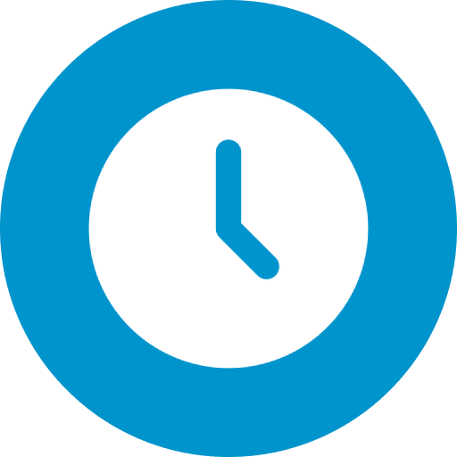 Clock icon with blue background