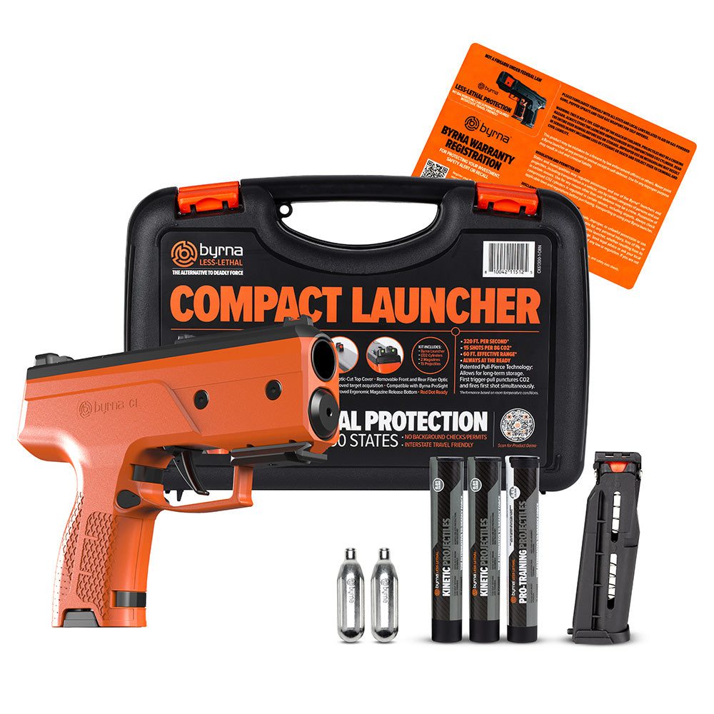 Orange compact launcher kit with accessories
