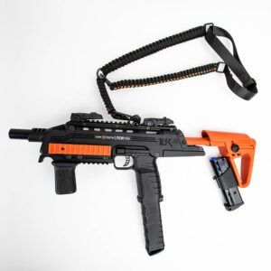 Realistic toy gun on white background