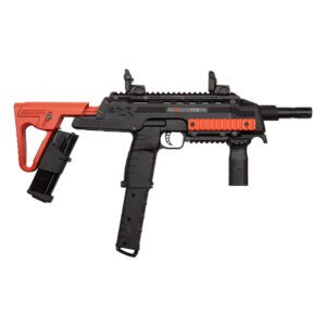 Black and red toy firearm