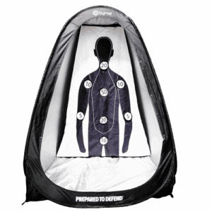 Black and white target tent enclosure