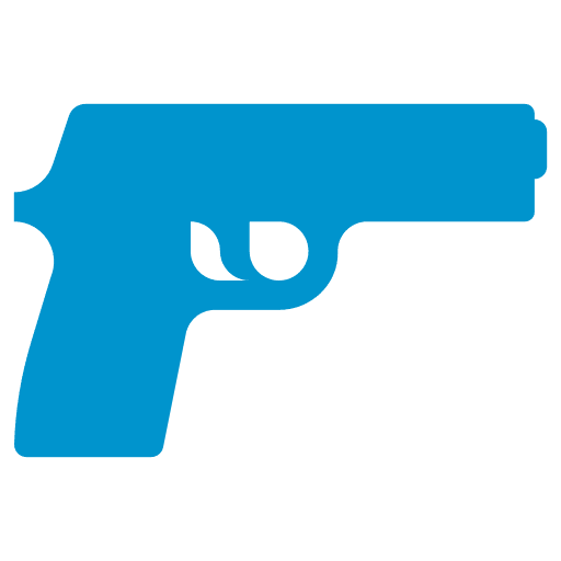 Simple blue pistol graphic design
