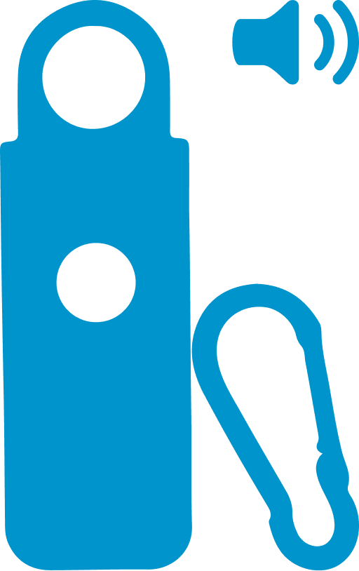 Blue safety alarm graphic