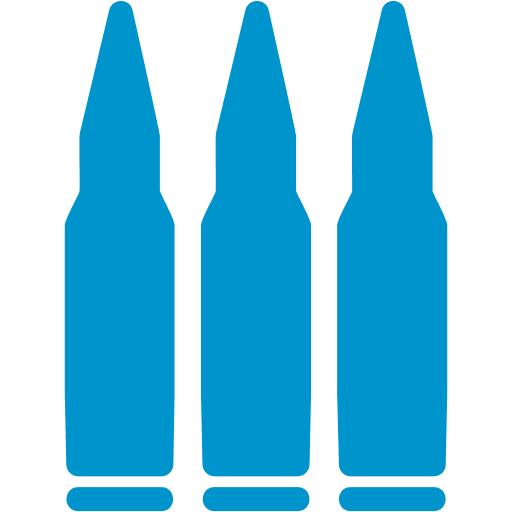 Simple blue ammunition symbols on dark backdrop