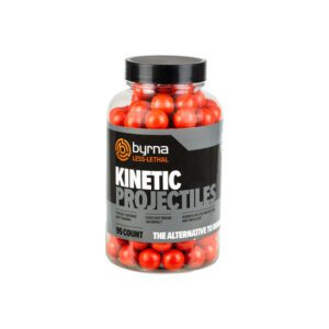 Less-lethal defense projectiles in container